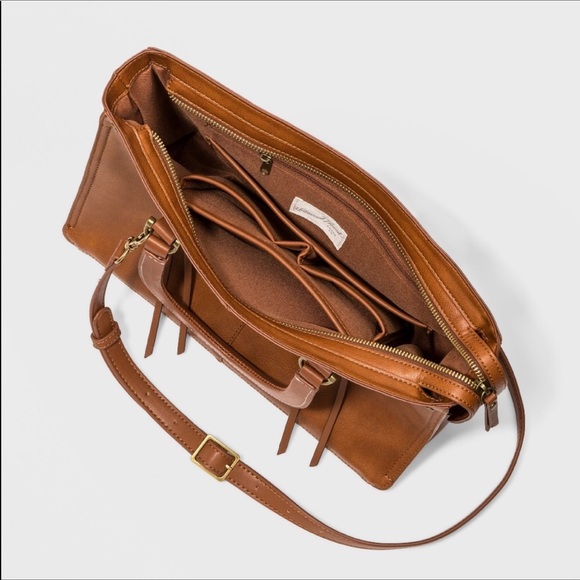 UNIVERSAL THREAD Brown Faux Leather π Handbag - Picture 2 of 8